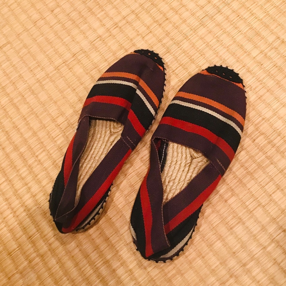 Espadrilles multicolored canvas flats shoes